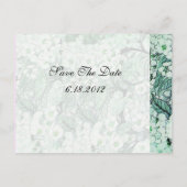 BIRD NEST , BAUM MIT GRÜNEN WEISSEN FRÜHSTÜCKSBLUM ANKÜNDIGUNGSPOSTKARTE (Rückseite)