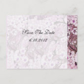 BIRD NEST , BAUM MIT WEISS ROTEN PINKSPRINGBLUMEN ANKÜNDIGUNGSPOSTKARTE (Rückseite)