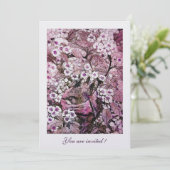 BIRD NEST , BAUM MIT WEISS ROTEN PINKSPRINGBLUMEN EINLADUNG (Stehend Vorderseite)