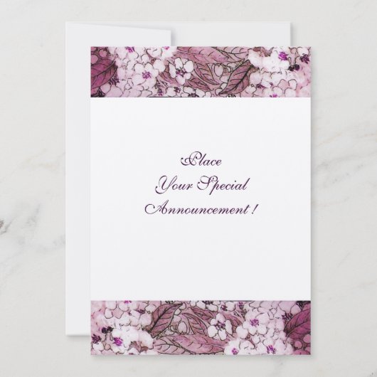 BIRD NEST , BAUM MIT WEISS ROTEN PINKSPRINGBLUMEN EINLADUNG (Rückseite)