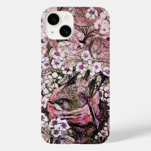 BIRD NEST , BAUM MIT WEISSEN PINKSPRINGBLUMEN Case-Mate iPhone HÜLLE (Rückseite)