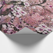 BIRD NEST , BAUM MIT WEISSEN PINKSPRINGBLUMEN GESCHENKPAPIER (Ecke)