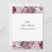 BIRD NEST, BAUWEISSER PINK SPRING BLUMEN MONOGRAM ANKÜNDIGUNG (Rückseite)