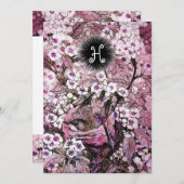 BIRD NEST, BAUWEISSER PINK SPRING BLUMEN MONOGRAM ANKÜNDIGUNG (Vorne/Hinten)