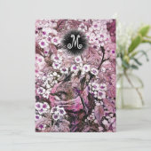 BIRD NEST, BAUWEISSER PINK SPRING BLUMEN MONOGRAM ANKÜNDIGUNG (Stehend Vorderseite)