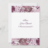 BIRD NEST, BAUWEISSER PINK SPRING BLUMEN MONOGRAM ANKÜNDIGUNG (Rückseite)