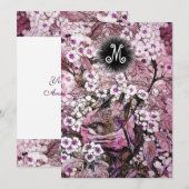 BIRD NEST, BAUWEISSER PINK SPRING BLUMEN MONOGRAM ANKÜNDIGUNG (Vorne/Hinten)