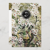 BIRD NEST, BROWN WHITE SPRING BLUMEN MONOGRAM ANKÜNDIGUNG (Vorne/Hinten)