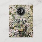 BIRD NEST, BROWN WHITE SPRING BLUMEN MONOGRAM VISITENKARTE (Rückseite)