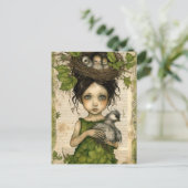 Bird Nest Doll Collage Postkarte (Stehend Vorderseite)