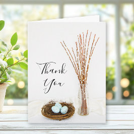 Bird Nest Eggs und Pussy Willows Wedding Vielen Da Dankeskarte