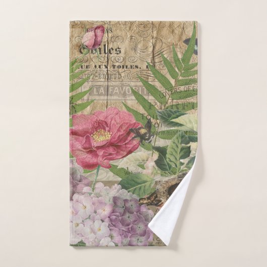 Bird Nest Floral Garden Blume Butterfly Art Badhandtuch Set (Handtuch)