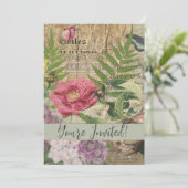 Bird Nest Floral Garden Blume Butterfly Art Einladung (Stehend Vorderseite)