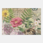 Bird Nest Floral Garden Blume Butterfly Art Geschenkpapier Set (Vorderseite)