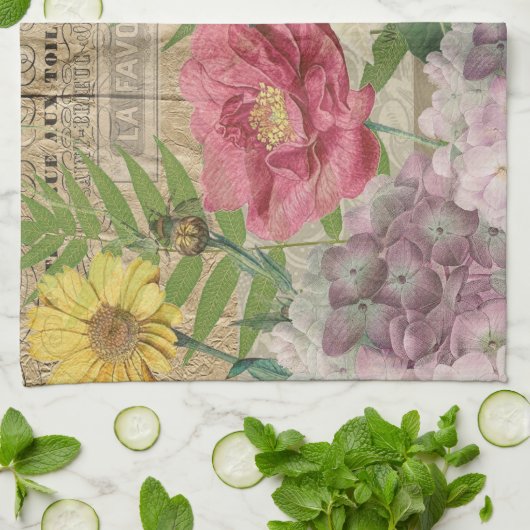 Bird Nest Floral Garden Blume Butterfly Art Geschirrtuch (Gefaltet)