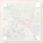 Bird Nest Floral Garden Blume Butterfly Art Glasuntersetzer (Rückseite)