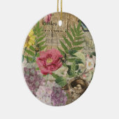 Bird Nest Floral Garden Blume Butterfly Art Keramik Ornament (Rechts)