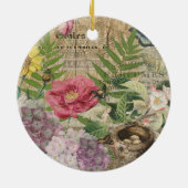 Bird Nest Floral Garden Blume Butterfly Art Keramik Ornament (Hinten)