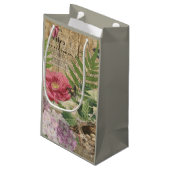 Bird Nest Floral Garden Blume Butterfly Art Kleine Geschenktüte (Rückseite Schrägansicht)