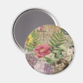 Bird Nest Floral Garden Blume Butterfly Art Magnet (Vorderseite/Rückseite)