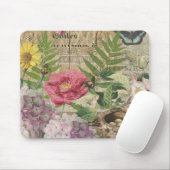 Bird Nest Floral Garden Blume Butterfly Art Mousepad (Mit Mouse)