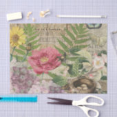 Bird Nest Floral Garden Blume Butterfly Art Seidenpapier (Handwerk)