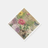Bird Nest Floral Garden Blume Butterfly Art Serviette (Ecke)