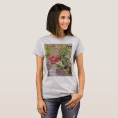 Bird Nest Floral Garden Blume Butterfly Art T-Shirt (Vorne ganz)