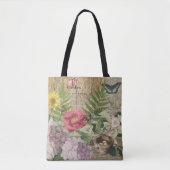 Bird Nest Floral Garden Blume Butterfly Art Tasche (Vorderseite)
