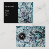 BIRD NEST, monogramm, blau, schwarz Visitenkarte (Vorne/Hinten)