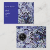 BIRD NEST, Monogramm, blau weiß Visitenkarte (Vorne/Hinten)