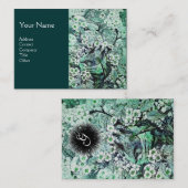 BIRD NEST, monogramm, grün, schwarz Visitenkarte (Vorne/Hinten)