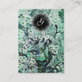 BIRD NEST, monogramm, grün, schwarz Visitenkarte (Rückseite)