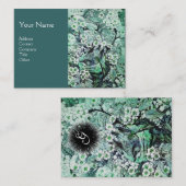 BIRD NEST, monogramm, grün, schwarz Visitenkarte (Vorne/Hinten)