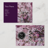 BIRD NEST, Monogramm, rosa, lila Visitenkarte (Vorne/Hinten)