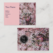 BIRD NEST, Monogramm, rosa, weiß Visitenkarte (Vorne/Hinten)