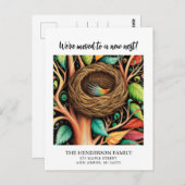 Bird Nest New Zuhause Moving Ankündigung Postkarte (Vorne/Hinten)