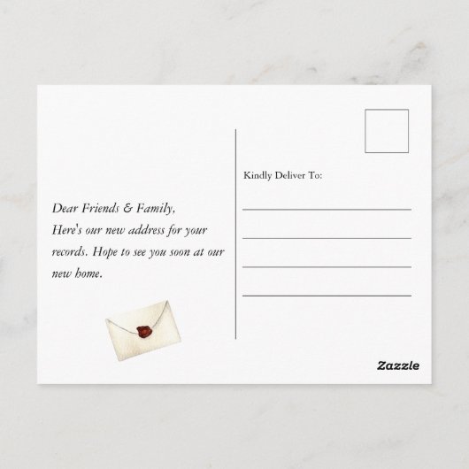 Bird Nest New Zuhause Moving Ankündigung Postkarte (Rückseite)