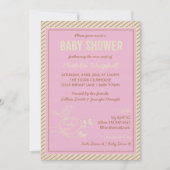 Bird Nest Pink Baby Dusche Einladung (Vorderseite)