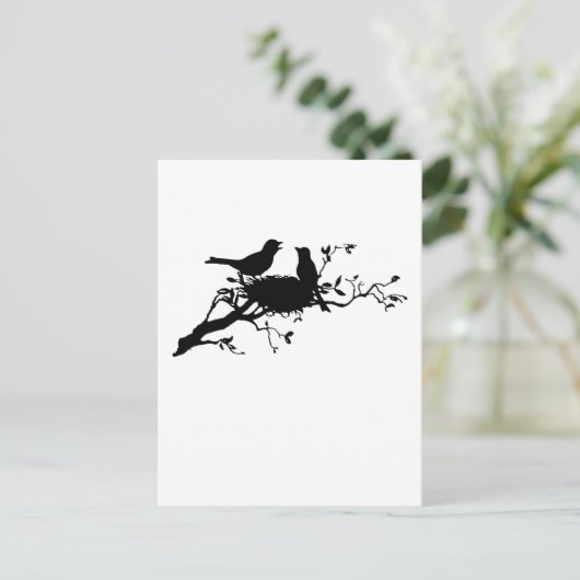 Bird Nest Postkarte (Stehend Vorderseite)