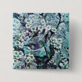 BIRD NEST, weiß blau Button (Vorderseite)