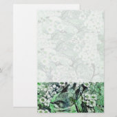 BIRD NEST, weiß grün Briefpapier (Vorne/Hinten)