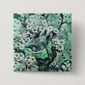 BIRD NEST, weiß grün Button (Vorderseite)