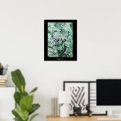 BIRD NEST, weiß grün, schwarz Poster (Heimbüro)