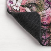 BIRD NEST, weiß rosa Mousepad (Ecke)