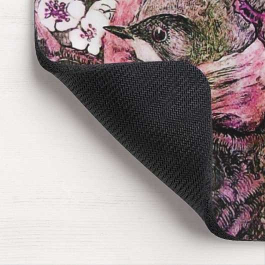 BIRD NEST, weiß rosa Mousepad (Ecke)