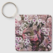 BIRD NEST, weiß rosa Schlüsselanhänger (Vorderseite)