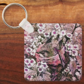 BIRD NEST, weiß rosa Schlüsselanhänger (Vorderseite)