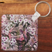 BIRD NEST, weiß rosa Schlüsselanhänger (Rückseite)