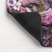BIRD NEST, weißer rosa Veilchen Mousepad (Ecke)